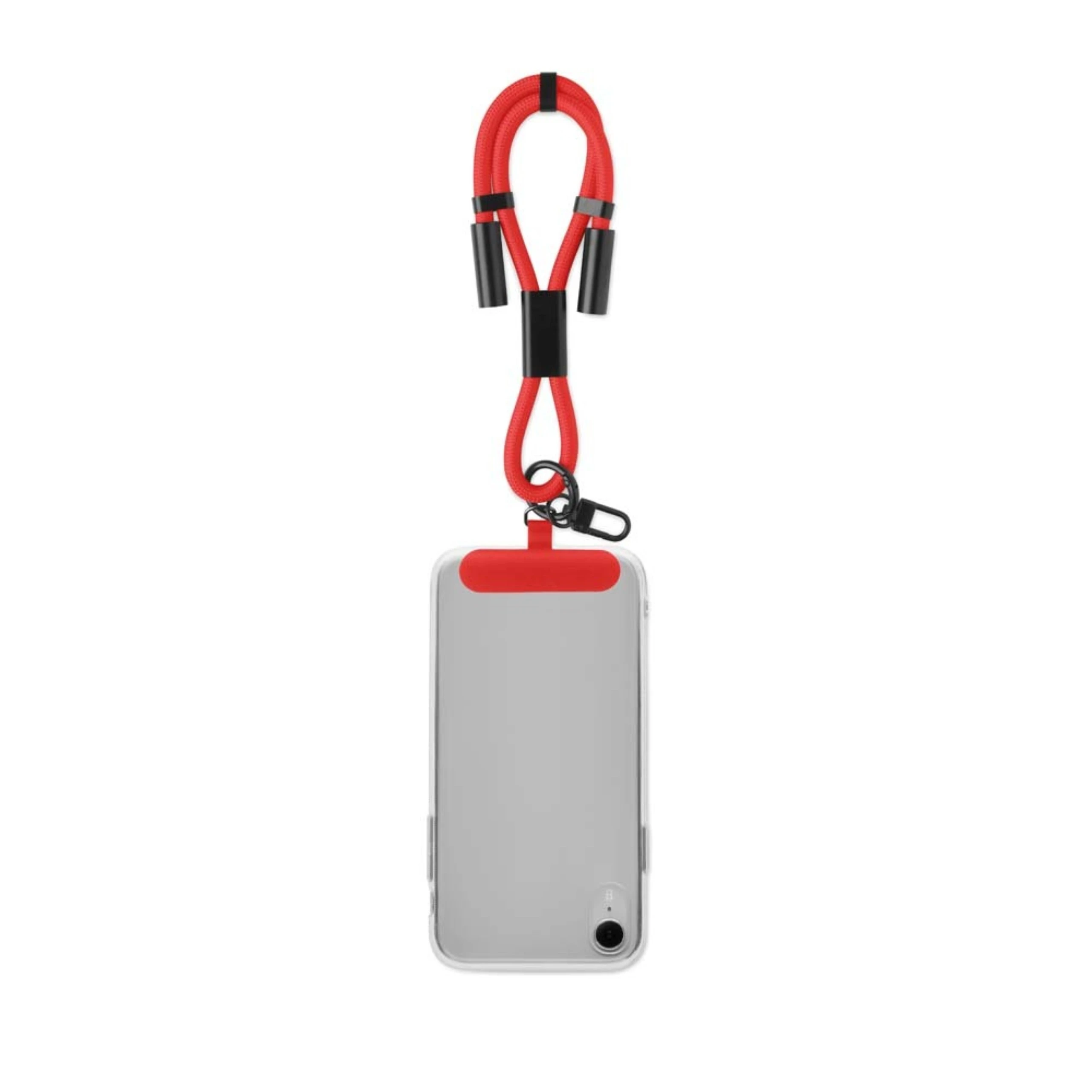 1_MC1007_rd.jpg Nastavljiv kratek trak s polnilnim kablom USB-C in držalom za telefon - slika 1
